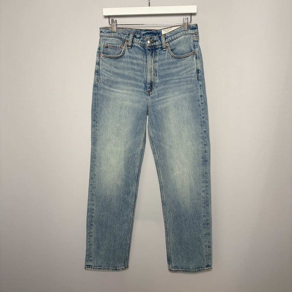Rag & Bone Harlow Mid-Rise Ankle Straight Women's Blue Jeans Size 28 Lou Wash